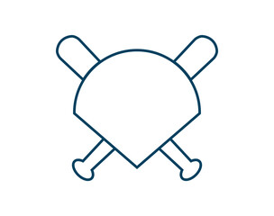 Baseball Home Plate Vector Icon. Vector Template Design. Silhouette. Playing. Home base. Sport. Baseball Diamond
