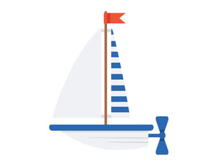 Illustration of a colorful boat on a white background