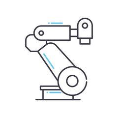 Fototapeta na wymiar industrial robots line icon, outline symbol, vector illustration, concept sign