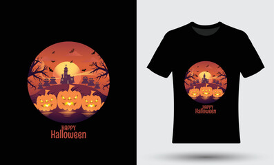 Ghost pumpkin t-shirt design template 08