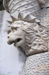 Sculpture lion Palais de Pena Sintra Portugal
