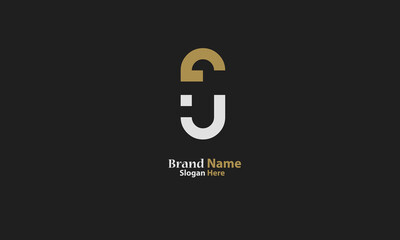 Alphabet letters Initials Monogram logo FU, UF, F and U