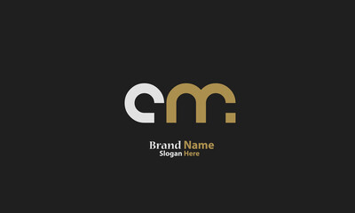 Alphabet letters Initials Monogram logo AM, MA, A and M