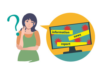 テレビの情報に疑問を持つ女性　人物　生活　暮らし