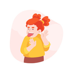 Disgust isolated cartoon vector illustration.