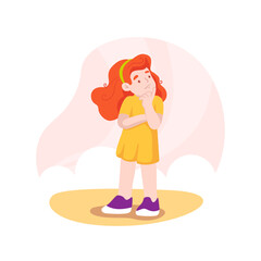 Thinking isolated cartoon vector illustration.