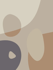 Abstract shapes background. Circles and lines in pastel colors. Minimalist illustration in Scandinavian style.