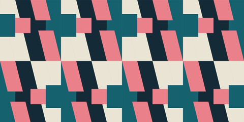 Modern vector abstract  geometric background with rectangles and squares  in retro scandinavian style. Pastel colored simple shapes graphic diagonal pattern. Abstract mosaic artwork.