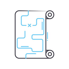 Obraz premium map line icon, outline symbol, vector illustration, concept sign