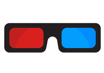 3d cinema glasses isolated on white