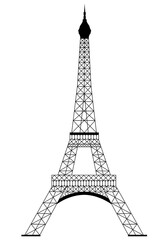 eiffel tower isolated on white