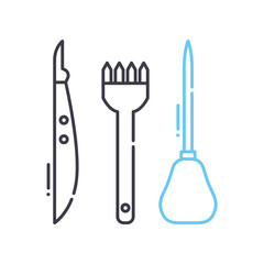 leather tool line icon, outline symbol, vector illustration, concept sign