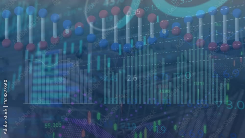 Poster animation of data processing over dna strand