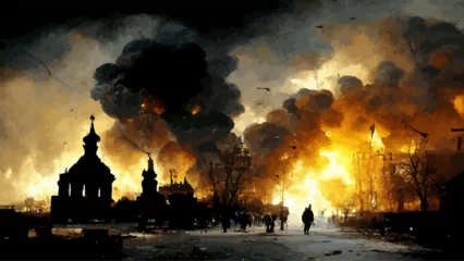Fotobehang war in Ukraine © Oleksii