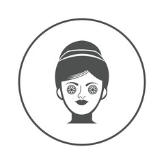 Cucumber facial mask eyes icon | Circle version icon |