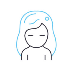 thinking line icon, outline symbol, vector illustration, concept sign