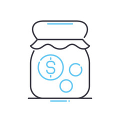 fund line icon, outline symbol, vector illustration, concept sign