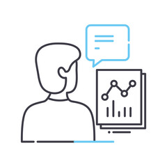 internal consulting line icon, outline symbol, vector illustration, concept sign