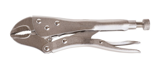 locking pliers isolated on a white background.