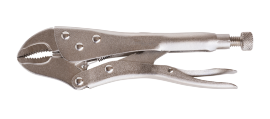 locking pliers isolated on a white background.
