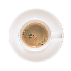 Hot coffee in white Coffee cup
