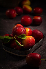 Plum on a wooden table