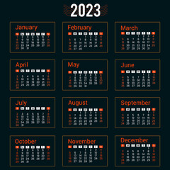Calendar 2023, Unique and Creative Professional design
