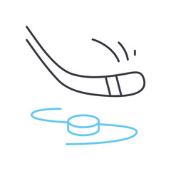 hockey line icon, outline symbol, vector illustration, concept sign
