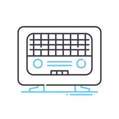 home radio line icon, outline symbol, vector illustration, concept sign