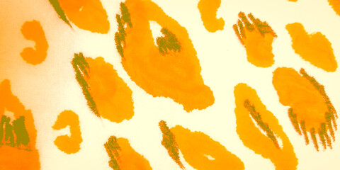 Sepia Watercolor Animal Print. Yellow Background © Alina