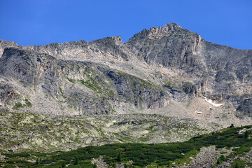 Fototapeta na wymiar Summer alpine landscape of the Zillertal Alps in Austria, Europe 