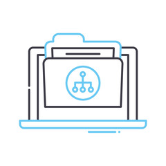 planning process line icon, outline symbol, vector illustration, concept sign