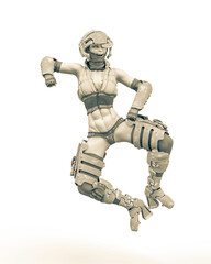 pilot girl is jumping and happy