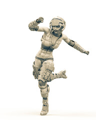 pilot girl is running