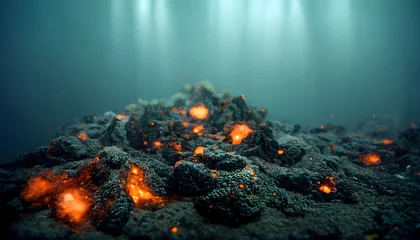 Fotobehang Underwater volcanic eruption © Scheidle-Design