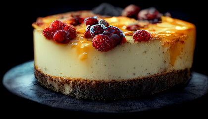 Cheese cake with fruits