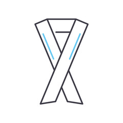 hiv ribbon line icon, outline symbol, vector illustration, concept sign