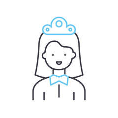 maid line icon, outline symbol, vector illustration, concept sign