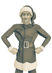 young santa cartoon super pose