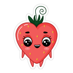 sticker smiling red strawberry emoji