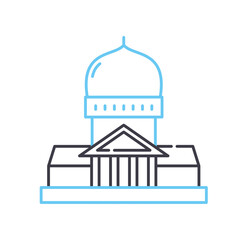 history museum line icon, outline symbol, vector illustration, concept sign
