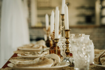 western boho wedding table setting