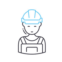 general labourer line icon, outline symbol, vector illustration, concept sign