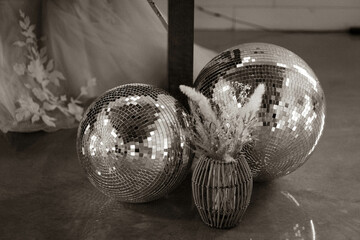 boho disco western wedding decor