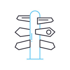 guide post line icon, outline symbol, vector illustration, concept sign
