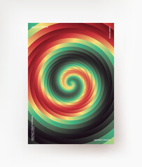 Minimalist background with colorful, swirling spiral. Vector.