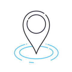 location and direction line icon, outline symbol, vector illustration, concept sign