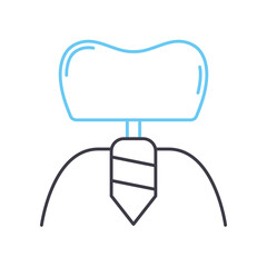 implant line icon, outline symbol, vector illustration, concept sign