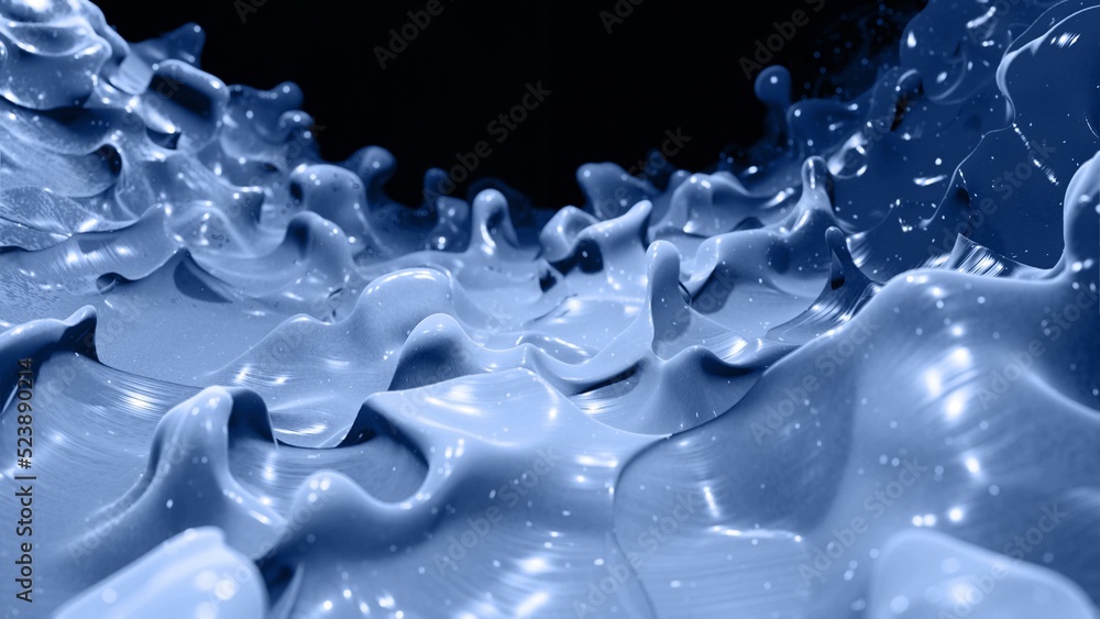 Aufkleber 3d render. liquid black gradient. glossy paint surface as abstract stylish background. glitters in v