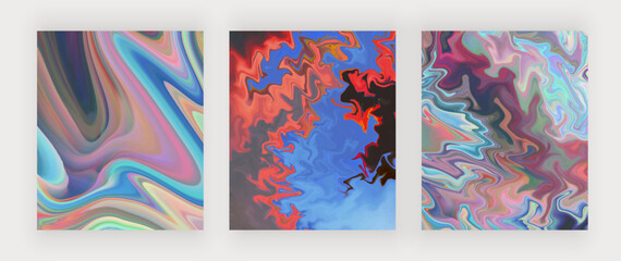 Colorful retro liquid texture for design cards, invitations
